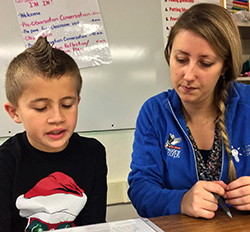 Gage Stray and tutor Sarah York engage in a little “duet reading”