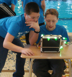 C.A. Frost students navigate their underwater robots 