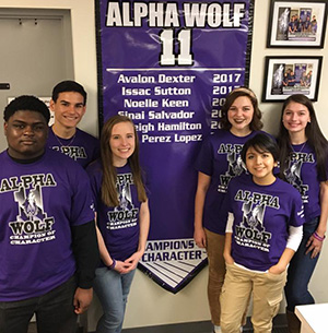 Six students were honored as Alpha Wolf 11 Champions of Character