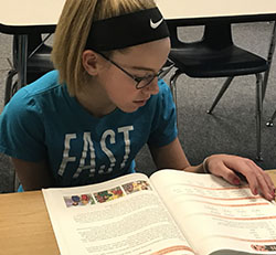 Sixth-grader Madison Maas said reading strategies she has learned are helping her meet her goals, like reading a book a month and getting all A’s and B’s