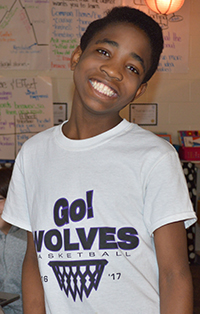 Toussaint Melchsedek, a refugee student from the Congo, is known around school for his big smile