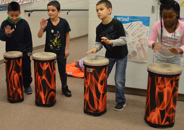 Students are using the instruments in class and for performing