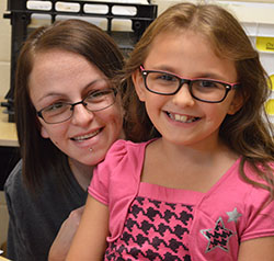 Aliyah VanDrunen and her mom, Lisa Geister, are all smiles about school at Paris Ridge Elementary School