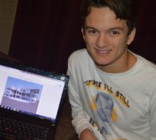 EGR High School senior Alex Pritchard and a house he is designing that will accommodate generations