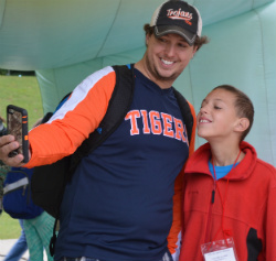 Jared Grabinski and his son Bradley pose for a picture at ArtPrize