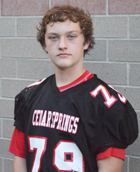 Freshman Noah McGee wears his football jersey in honor of his friend, who played eighth-grade football