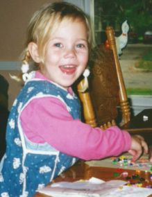 Sophia Luettke at home at age 3