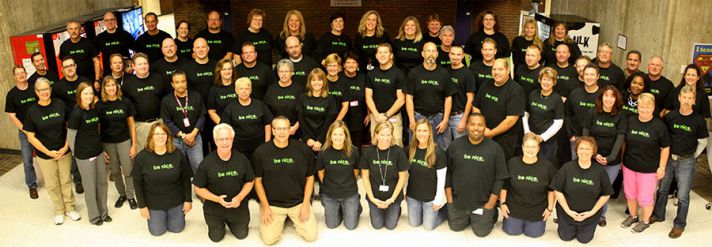 An ongoing Be Nice campaign – with shirts worn by all the Tech Center staff – is one of the many initiatives under John’s leadership