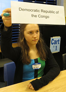 A student represents Democratic Republic of the Congo