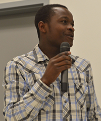 East Kentwood High School student Vincent Msafiri, a refugee from the Congo, speaks of life as an American high school student