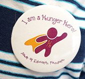 Students proudly wore their Hunger Heroes buttons