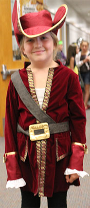 Page Elementary student  Adrianna Beard shows off her pirate costume