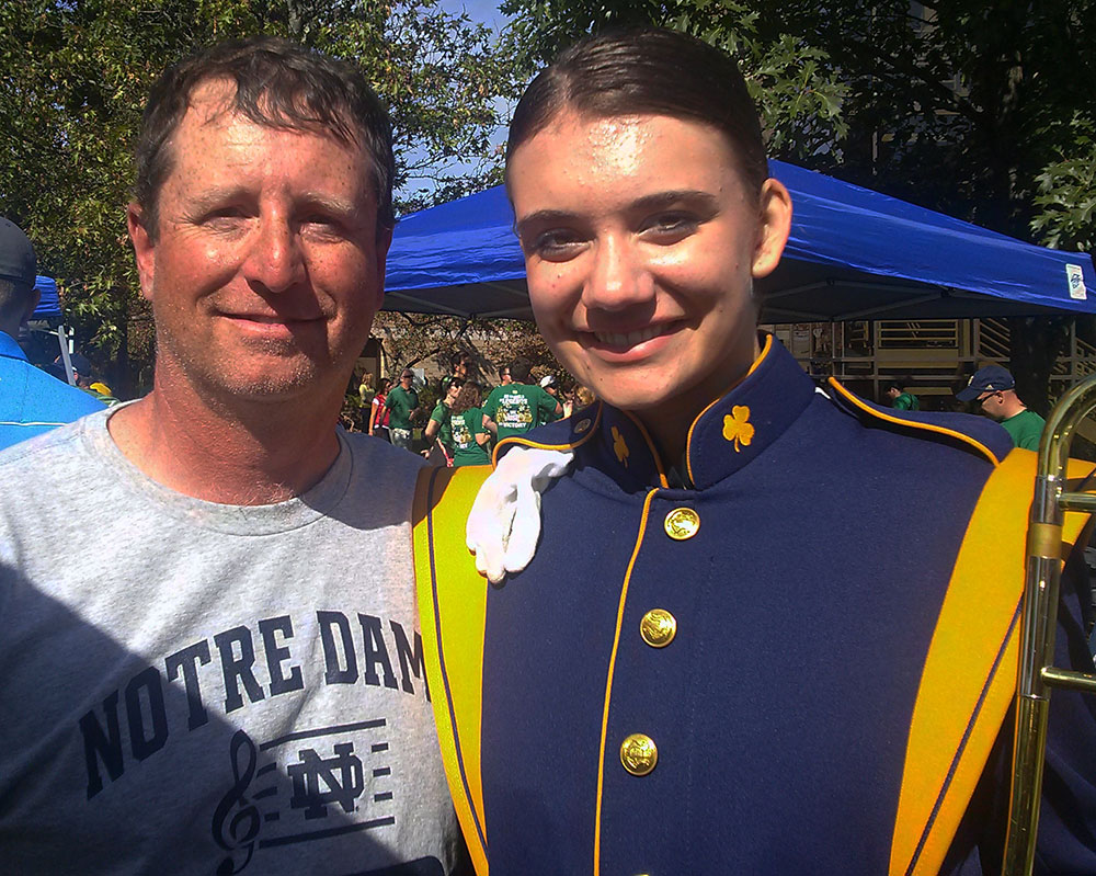 Thornapple Kellogg High School band director Ray Rickert went to watch Alicia Czarnecki perform in the Notre Dame Marching Band earlier this year