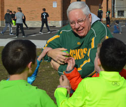 Grandparent Ernie Sandona, a weekly volunteer at Central Elementary, says he loves to see children flourish