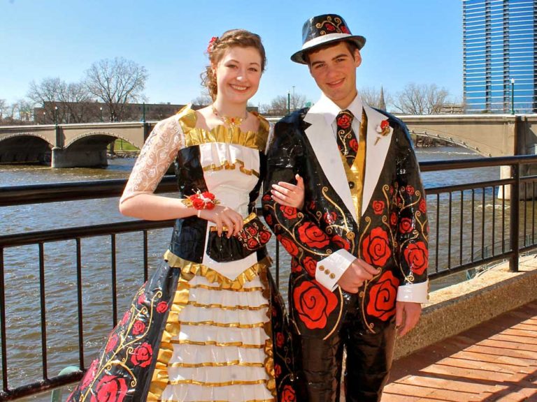 And who are we wearing tonight? Duct tape, actually