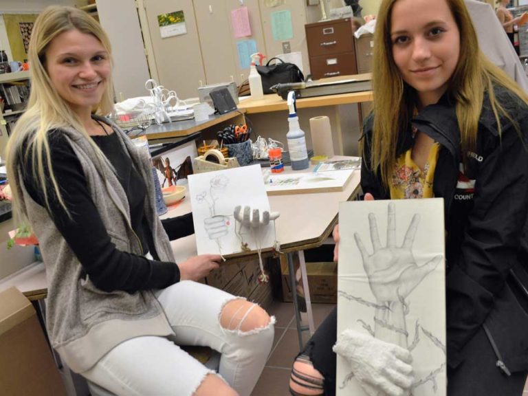Students express selves through words, drawings, and their own hands