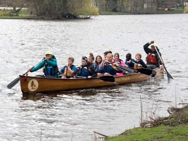 Students paddle into learning with ‘floating classroom’ on the Grand River