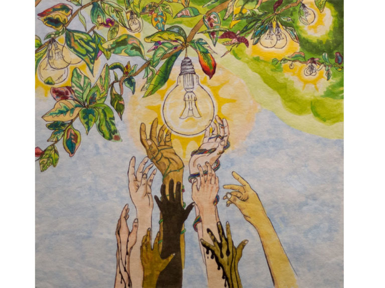 ‘Light Up the World,’ was chosen the winner of the sixth annual SmartArt competition among Grand Rapids Public Schools’ high school students. The contest is sponsored by Consumers Energy.