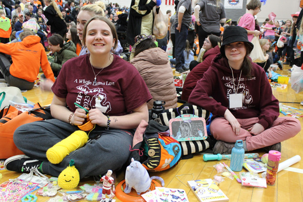 Students from Forest Hills’ Eastern High School gave out small gifts to students from other schools during the competition’s trading time.