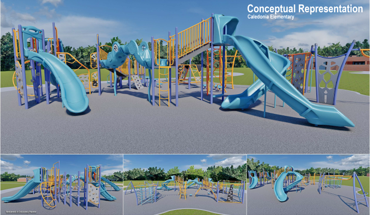 A conceptual rendering of the playground enhancements at Caledonia Elementary (courtesy)
