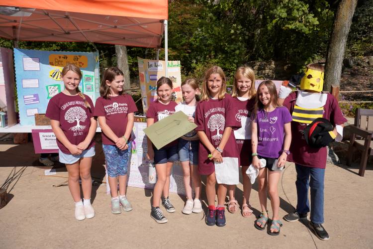 Students from Grand Rapids Montessori Academy shared information about how to help bees