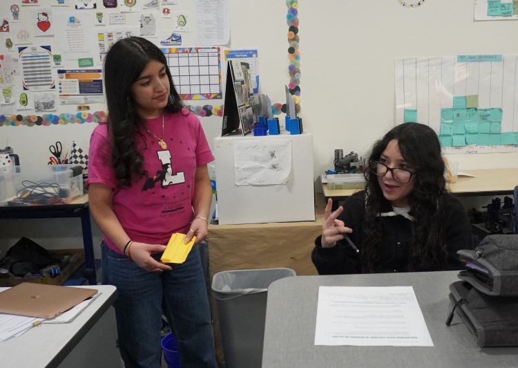High school students lead lessons for middle-school peers